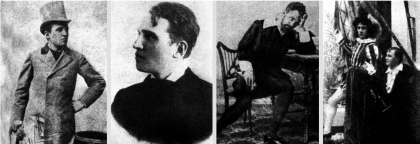 A színész és rendező Janovics Jenő: a kezdő színész 1895-ben; a kolozsvári rendező 1900-ban; Hamletként és Biberachként